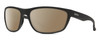 Profile View of Smith Optics Redding Designer Polarized Sunglasses with Custom Cut Amber Brown Lenses in Matte Black Unisex Wrap Full Rim Acetate 65 mm