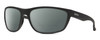 Profile View of Smith Optics Redding Designer Polarized Reading Sunglasses with Custom Cut Powered Smoke Grey Lenses in Matte Black Unisex Wrap Full Rim Acetate 65 mm
