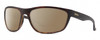 Profile View of Smith Optics Redding Designer Polarized Reading Sunglasses with Custom Cut Powered Amber Brown Lenses in Matte Tortoise Havana Brown Gold Unisex Wrap Full Rim Acetate 65 mm
