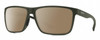 Profile View of Smith Optics Riptide Designer Polarized Sunglasses with Custom Cut Amber Brown Lenses in Matte Moss Green Unisex Rectangle Full Rim Acetate 61 mm