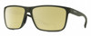 Profile View of Smith Optics Riptide Designer Polarized Reading Sunglasses with Custom Cut Powered Sun Flower Yellow Lenses in Matte Moss Green Unisex Rectangle Full Rim Acetate 61 mm