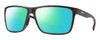 Profile View of Smith Optics Riptide Designer Polarized Reading Sunglasses with Custom Cut Powered Green Mirror Lenses in Matte Tortoise Havana Brown Gold Unisex Rectangle Full Rim Acetate 61 mm