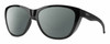 Profile View of Smith Optics Shoal Designer Polarized Reading Sunglasses with Custom Cut Powered Smoke Grey Lenses in Gloss Black Unisex Oval Full Rim Acetate 58 mm