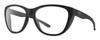 Profile View of Smith Optics Shoal Designer Blue Light Blocking Eyeglasses in Matte Black Unisex Oval Full Rim Acetate 58 mm