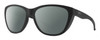 Profile View of Smith Optics Shoal Designer Polarized Sunglasses with Custom Cut Smoke Grey Lenses in Matte Black Unisex Oval Full Rim Acetate 58 mm