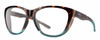 Profile View of Smith Optics Shoal Designer Reading Eye Glasses in Opal Fade Tortoise Havana Brown Gold Blue Unisex Oval Full Rim Acetate 58 mm