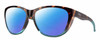 Profile View of Smith Optics Shoal Designer Polarized Reading Sunglasses with Custom Cut Powered Blue Mirror Lenses in Opal Fade Tortoise Havana Brown Gold Blue Unisex Oval Full Rim Acetate 58 mm