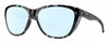 Profile View of Smith Optics Shoal Designer Blue Light Blocking Eyeglasses in Sky Tortoise Havana Blue Black Marble Unisex Oval Full Rim Acetate 58 mm