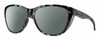 Profile View of Smith Optics Shoal Designer Polarized Sunglasses with Custom Cut Smoke Grey Lenses in Sky Tortoise Havana Blue Black Marble Unisex Oval Full Rim Acetate 58 mm