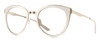 Profile View of Smith Optics Somerset Designer Reading Eye Glasses in White Gold Ladies Cateye Full Rim Stainless Steel 53 mm
