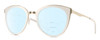 Profile View of Smith Optics Somerset Designer Progressive Lens Blue Light Blocking Eyeglasses in White Gold Ladies Cateye Full Rim Stainless Steel 53 mm