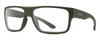 Profile View of Smith Optics Soundtrack Designer Progressive Lens Blue Light Blocking Eyeglasses in Matte Moss Green Unisex Rectangle Full Rim Acetate 61 mm