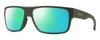 Profile View of Smith Optics Soundtrack Designer Polarized Reading Sunglasses with Custom Cut Powered Green Mirror Lenses in Matte Moss Green Unisex Rectangle Full Rim Acetate 61 mm