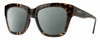 Profile View of Smith Optics Sway Designer Polarized Reading Sunglasses with Custom Cut Powered Smoke Grey Lenses in Alpine Tortoise Havana Matte Brown Gold Ladies Cateye Full Rim Acetate 52 mm