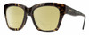 Profile View of Smith Optics Sway Designer Polarized Reading Sunglasses with Custom Cut Powered Sun Flower Yellow Lenses in Alpine Tortoise Havana Matte Brown Gold Ladies Cateye Full Rim Acetate 52 mm