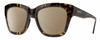 Profile View of Smith Optics Sway Designer Polarized Reading Sunglasses with Custom Cut Powered Amber Brown Lenses in Alpine Tortoise Havana Matte Brown Gold Ladies Cateye Full Rim Acetate 52 mm