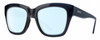Profile View of Smith Optics Sway Designer Blue Light Blocking Eyeglasses in French Navy Crystal Dark Blue Ladies Cateye Full Rim Acetate 52 mm