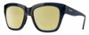 Profile View of Smith Optics Sway Designer Polarized Reading Sunglasses with Custom Cut Powered Sun Flower Yellow Lenses in French Navy Crystal Dark Blue Ladies Cateye Full Rim Acetate 52 mm
