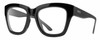 Profile View of Smith Optics Sway Designer Reading Eye Glasses in Gloss Black Ladies Cateye Full Rim Acetate 52 mm