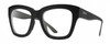 Profile View of Smith Optics Sway Designer Reading Eye Glasses in Matte Black Ladies Cateye Full Rim Acetate 52 mm