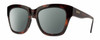 Profile View of Smith Optics Sway Designer Polarized Sunglasses with Custom Cut Smoke Grey Lenses in Tortoise Havana Brown Gold Ladies Cateye Full Rim Acetate 52 mm