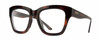 Profile View of Smith Optics Sway Designer Reading Eye Glasses in Tortoise Havana Brown Gold Ladies Cateye Full Rim Acetate 52 mm
