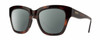Profile View of Smith Optics Sway Designer Polarized Sunglasses with Custom Cut Smoke Grey Lenses in Tortoise Havana Brown Gold Ladies Cateye Full Rim Acetate 52 mm