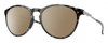 Profile View of Smith Optics Wander Designer Polarized Sunglasses with Custom Cut Amber Brown Lenses in Sky Tortoise Havana Blue Black Marble Unisex Round Full Rim Acetate 55 mm