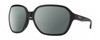 Profile View of Smith Optics Whitney Designer Polarized Sunglasses with Custom Cut Smoke Grey Lenses in Matte Black Ladies Oversized Full Rim Acetate 61 mm