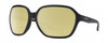 Profile View of Smith Optics Whitney Designer Polarized Reading Sunglasses with Custom Cut Powered Sun Flower Yellow Lenses in Matte Black Ladies Oversized Full Rim Acetate 61 mm