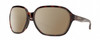 Profile View of Smith Optics Whitney Designer Polarized Sunglasses with Custom Cut Amber Brown Lenses in Tortoise Havana Brown Gold Ladies Oversized Full Rim Acetate 61 mm