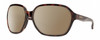 Profile View of Smith Optics Whitney Designer Polarized Sunglasses with Custom Cut Amber Brown Lenses in Tortoise Havana Brown Gold Ladies Oversized Full Rim Acetate 61 mm