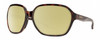 Profile View of Smith Optics Whitney Designer Polarized Reading Sunglasses with Custom Cut Powered Sun Flower Yellow Lenses in Tortoise Havana Brown Gold Ladies Oversized Full Rim Acetate 61 mm