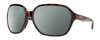 Profile View of Smith Optics Whitney Designer Polarized Reading Sunglasses with Custom Cut Powered Smoke Grey Lenses in Tortoise Havana Brown Gold Ladies Oversized Full Rim Acetate 61 mm