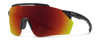Profile View of Smith Ruckus Pivlock Unisex Sunglasses in Black/Photochromic CP Red Mirror 99 mm