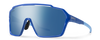 Profile View of Smith Shift XL MAG Unisex Sunglass Dew Royal Blue/PC ChromaPop Blue Mirror 142mm