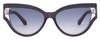 Front View of SITO SHADES ALLNIGHTER Cat Eye Sunglasses Black Crystal/Gray Blue Gradient 56 mm