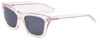 Profile View of SITO SHADES BREAK OF DAWN Unisex Sunglass in Dew Clear Pink Crystal/Mirror 54 mm