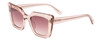 Profile View of SITO SHADES CULT VISION Cateye Sunglasses in Pink Crystal/Rosewood Gradient 51mm