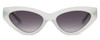 Front View of SITO SHADES DIRTY EPIC Cateye Sunglasses White Grey Crystal/Shadow Gradient 55mm