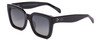Profile View of SITO SHADES HARLOW Womens Square Full Rim Designer Sunglasses in Black/Gray 52mm