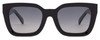 Front View of SITO SHADES HARLOW Womens Square Full Rim Designer Sunglasses in Black/Gray 52mm