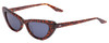 Profile View of SITO SHADES LUNETTE Cat Eye Designer Sunglasses in Amber Cheetah/Gray Blue 52 mm