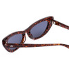 Close Up View of SITO SHADES LUNETTE Cat Eye Designer Sunglasses in Amber Cheetah/Gray Blue 52 mm
