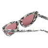 Close Up View of SITO SHADES LUNETTE Cat Eye Sunglasses in Black White Zebra Print/Rosewood 52 mm