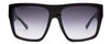 Front View of SITO SHADES ONYX Women's Designer Sunglasses in Black Gray/Shadow Gradient 132mm