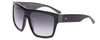 Profile View of SITO SHADES ONYX Women's Designer Sunglasses in Black Gray/Shadow Gradient 132mm