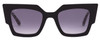 Front View of SITO SHADES SENSORY DIVISION Cat Eye Sunglasses Black Zebra/Smoke Gradient 53 mm