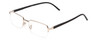 Profile View of Calabria 784 Mens Rectangle Semi-Rimless Designer Reading Glasses in Silver 50mm