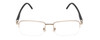Front View of Calabria 784 Mens Rectangle Semi-Rimless Designer Reading Glasses in Silver 50mm